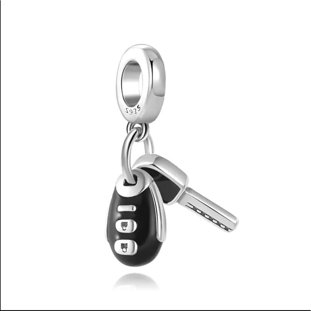 Key Remote Dangle Dangler S925 Silver Charm, fits Pandora Charm Bracelet